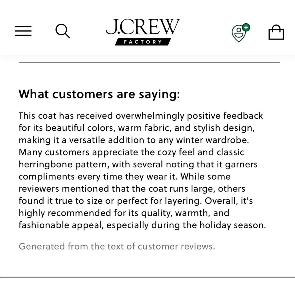 J.Crew Factory Herringbone City Coat - Picture 8 of 8